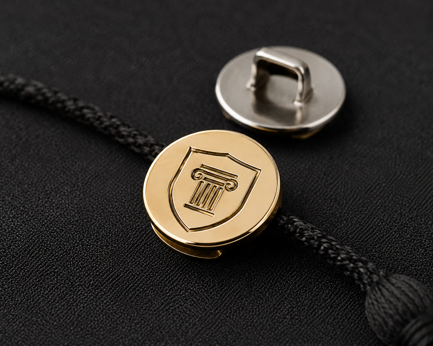 Custom metal lapel pins close up